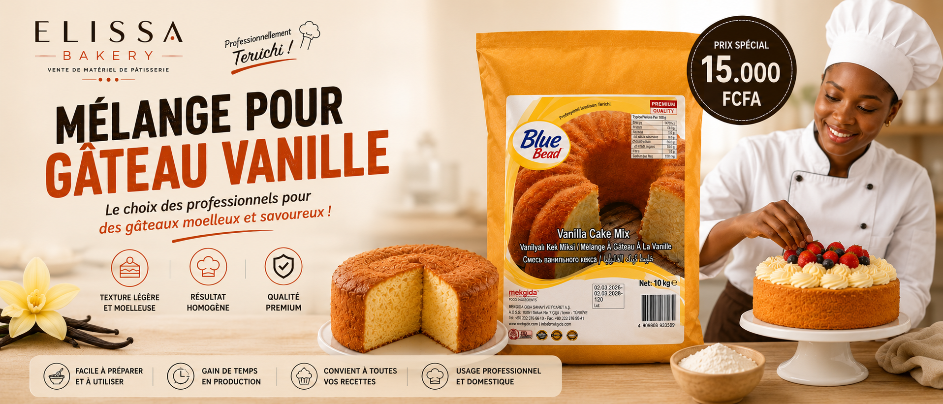Crème pâtissière Blue Bead 10 kg